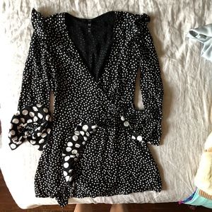 Zara Black and White Polka dot mini dress